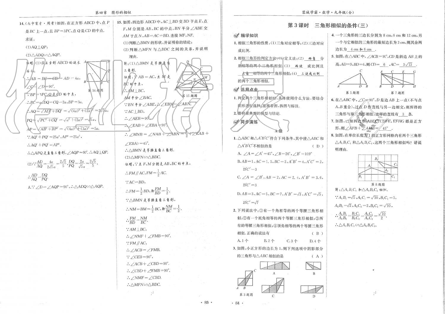 2019年蓉城学霸九年级数学全一册北师大版 第42页