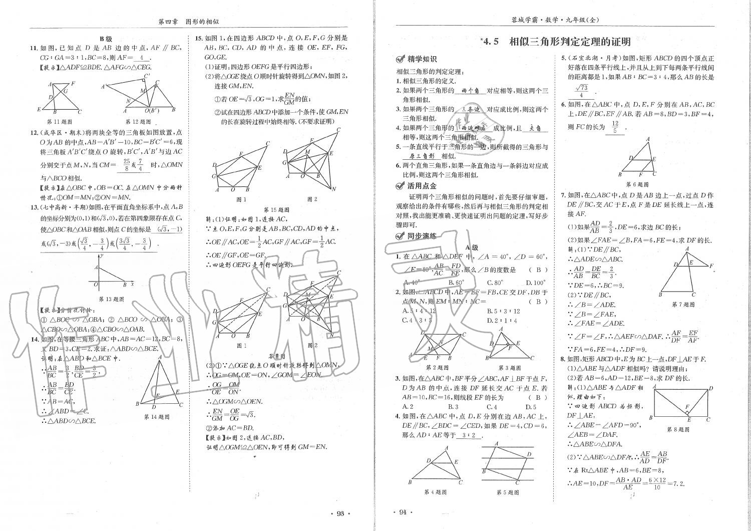 2019年蓉城學(xué)霸九年級數(shù)學(xué)全一冊北師大版 第47頁