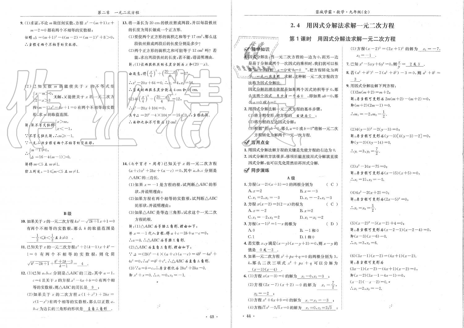 2019年蓉城學(xué)霸九年級數(shù)學(xué)全一冊北師大版 第22頁