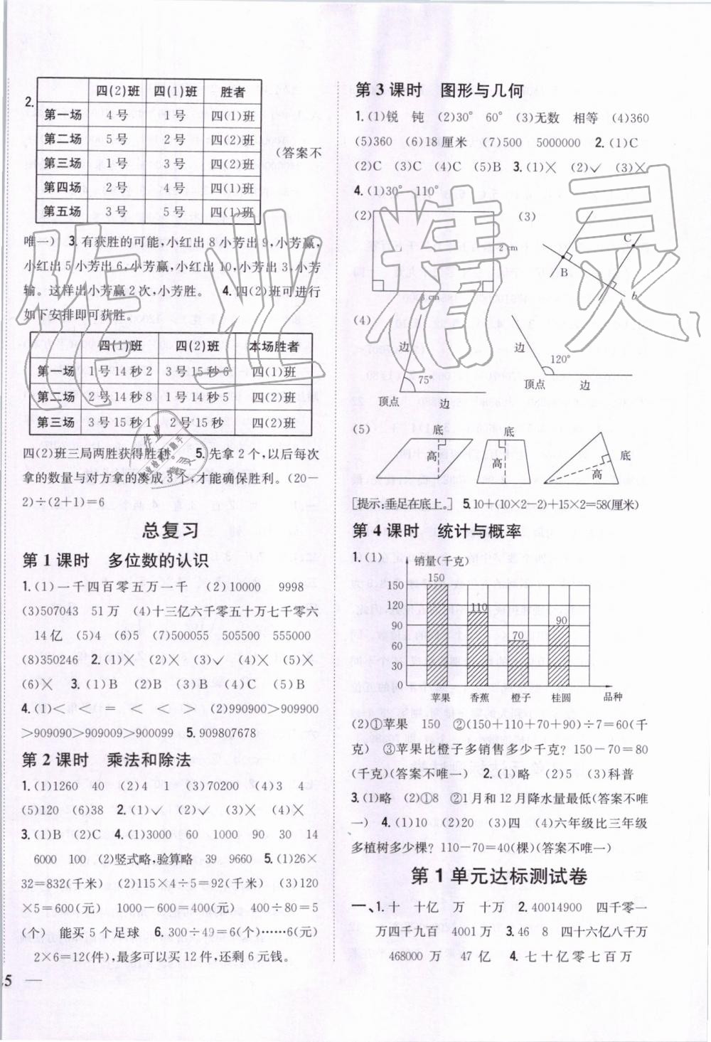 2019年全科王同步课时练习四年级数学上册人教版 第10页