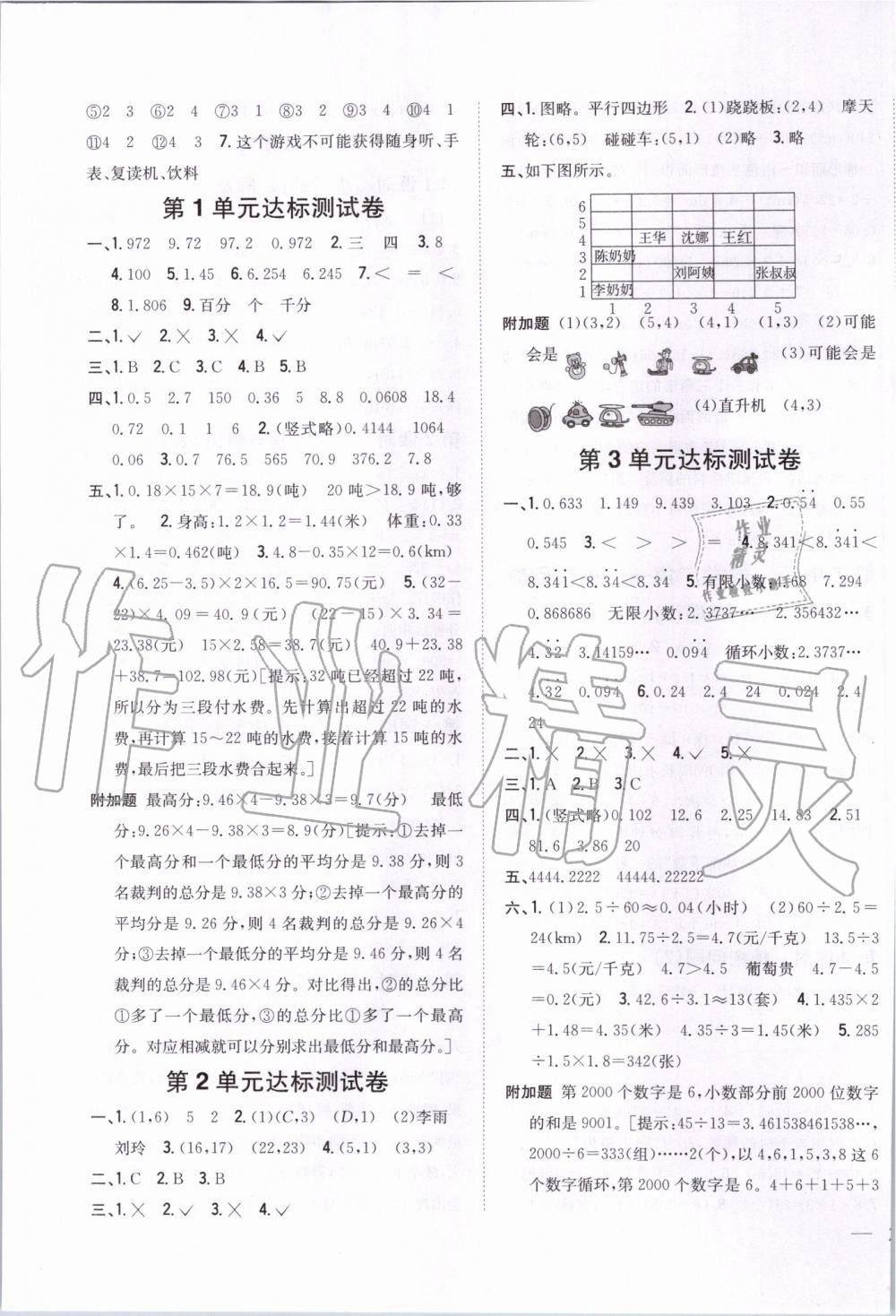 2019年全科王同步課時練習(xí)五年級數(shù)學(xué)上冊人教版 第11頁