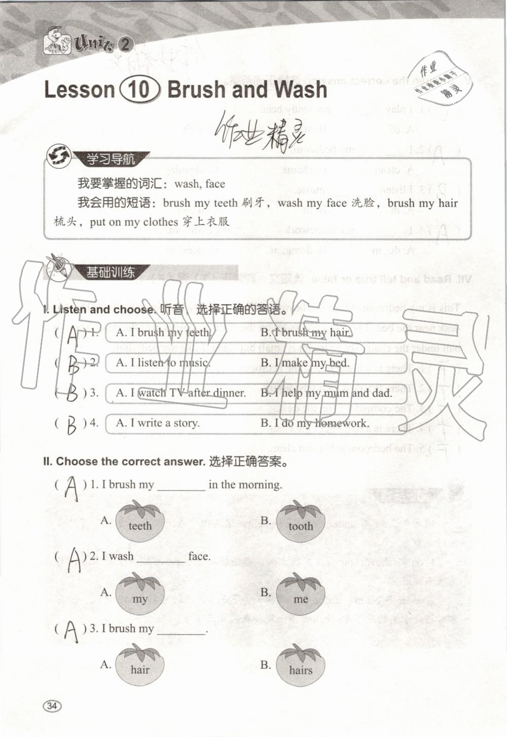 2019年基本功訓練四年級英語上冊冀教版三起 第34頁