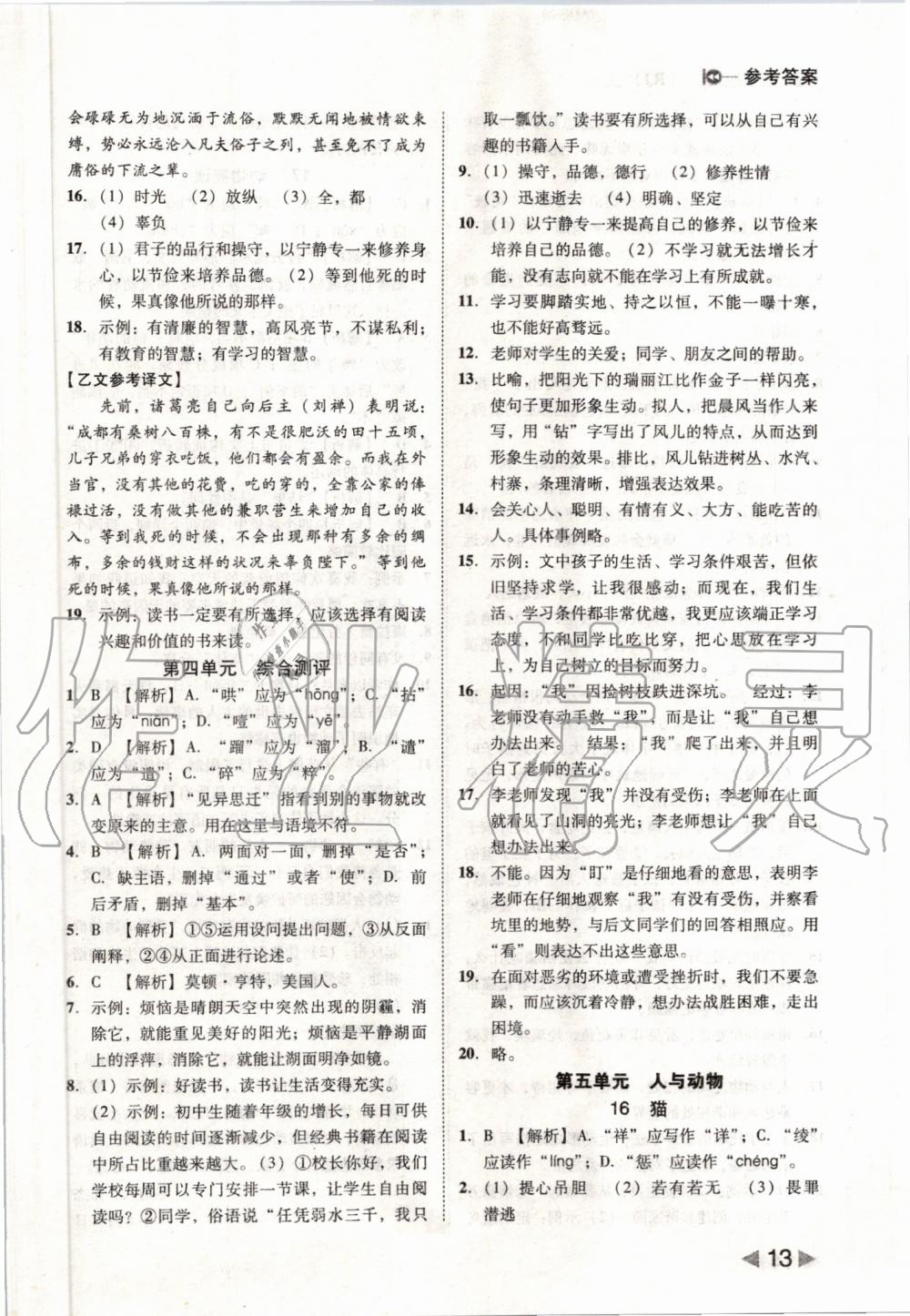 2019年勝券在握打好基礎(chǔ)作業(yè)本七年級語文上冊部編版 第13頁