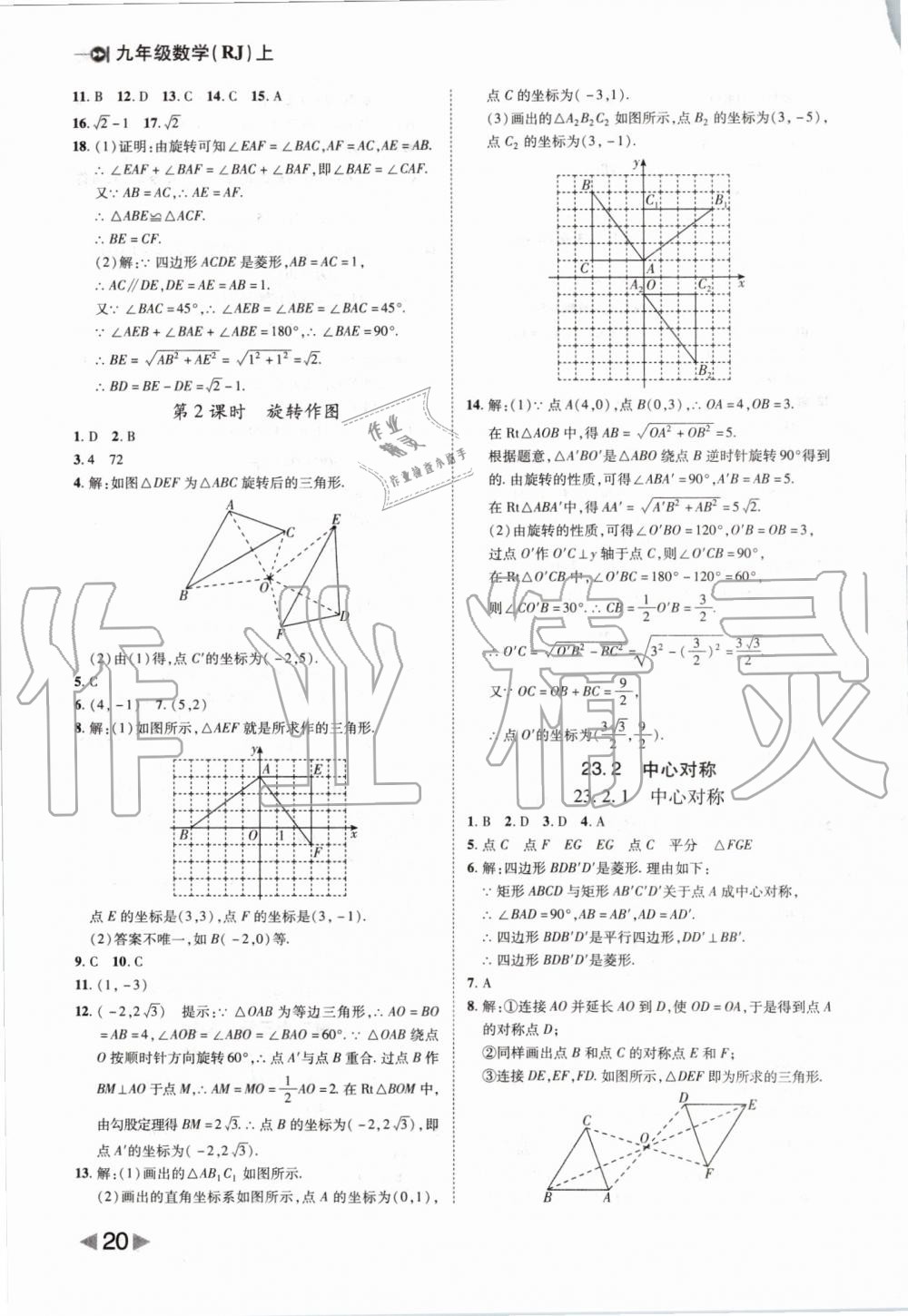 2019年胜券在握打好基础作业本九年级数学上册人教版 第20页