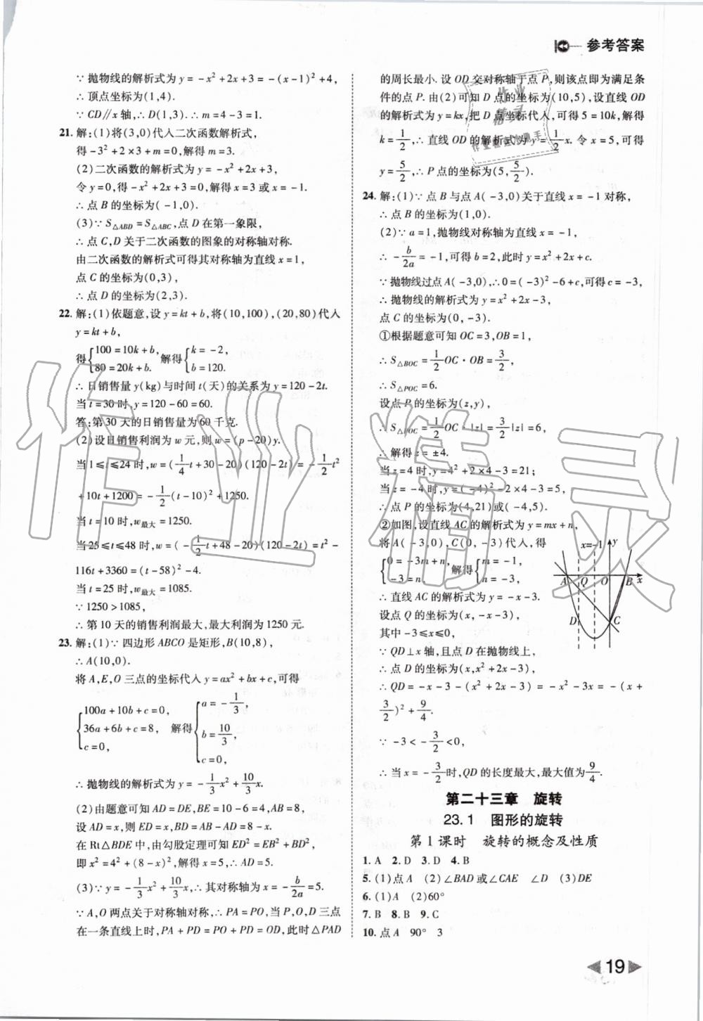 2019年胜券在握打好基础作业本九年级数学上册人教版 第19页