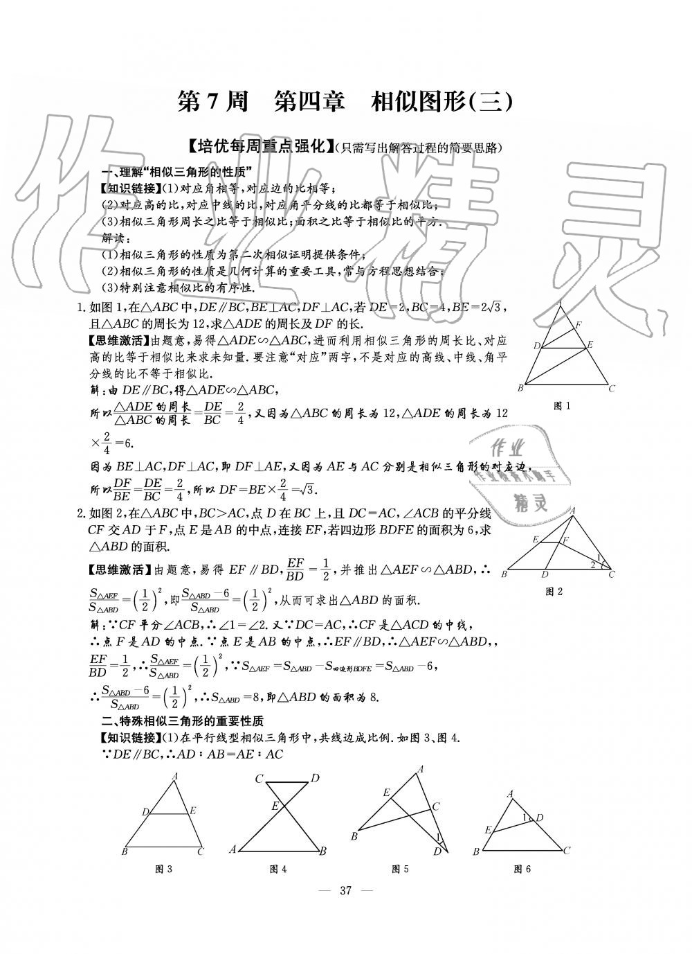 2019年初中數(shù)學每周過手最佳方案九年級全一冊北師大版 第37頁