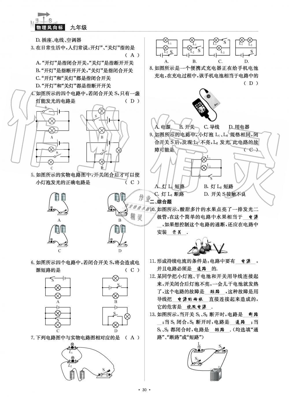 2019年物理風向標九年級全一冊教科版 第30頁