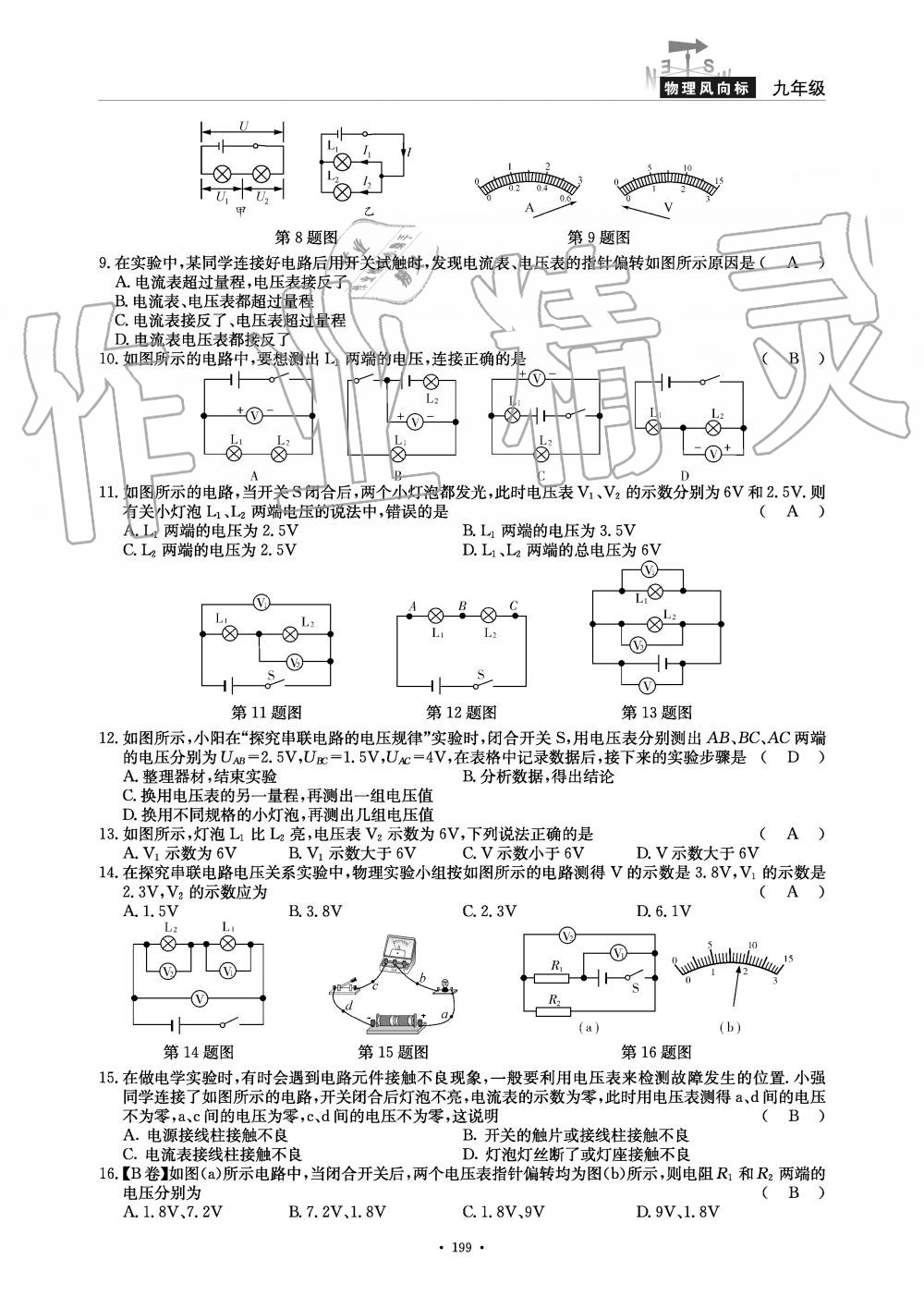 2019年物理風(fēng)向標(biāo)九年級全一冊教科版 第199頁