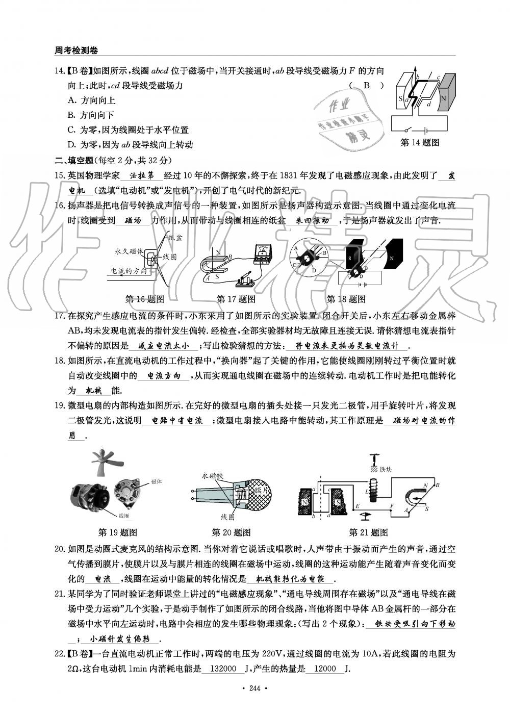 2019年物理風(fēng)向標(biāo)九年級全一冊教科版 第244頁