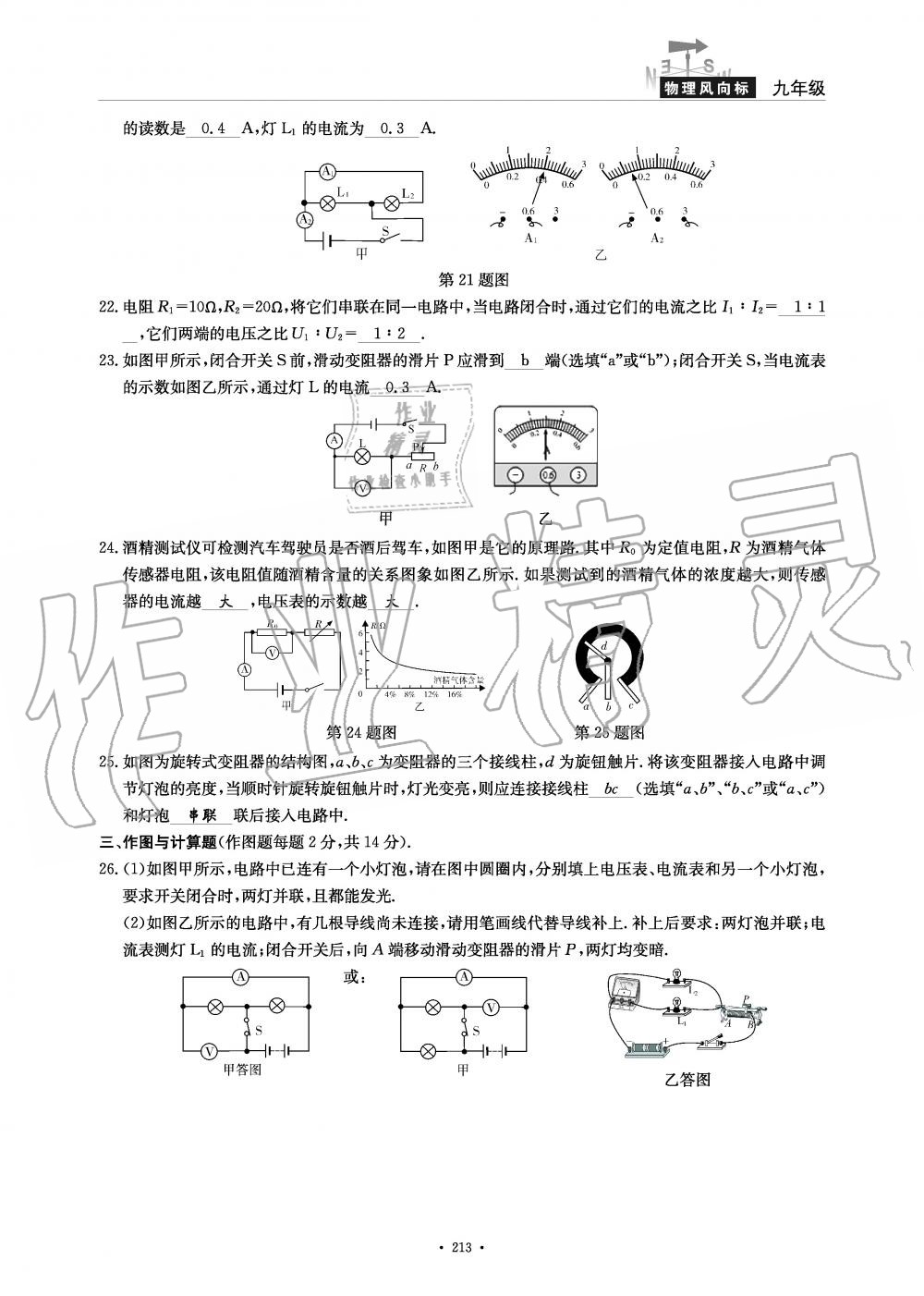 2019年物理風(fēng)向標(biāo)九年級(jí)全一冊(cè)教科版 第213頁(yè)