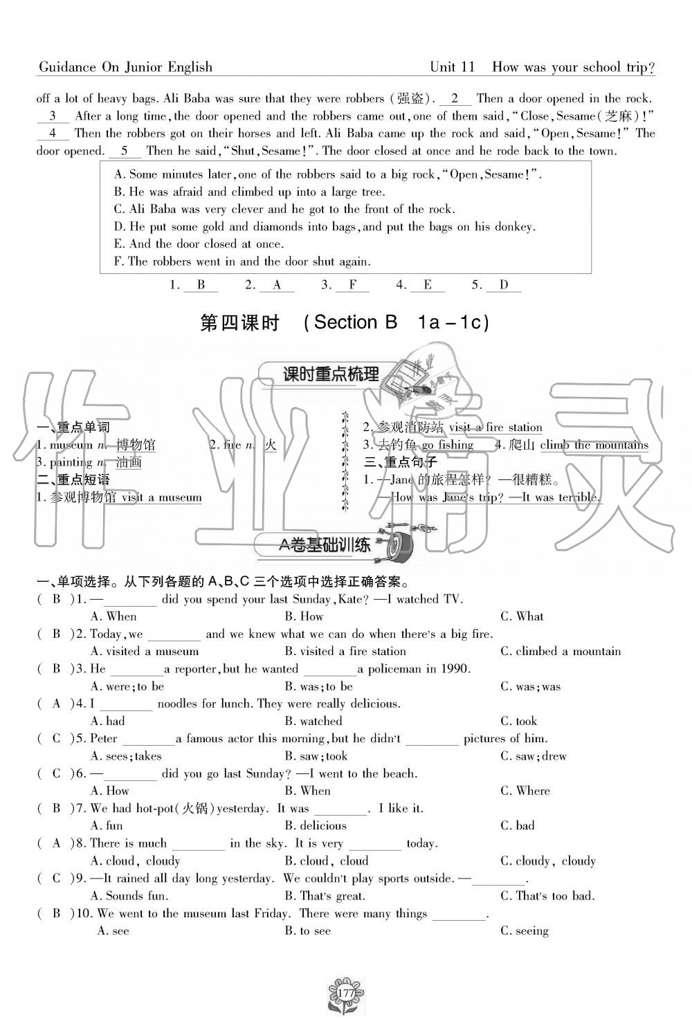 2019年英语风向标七年级下册人教版 第177页