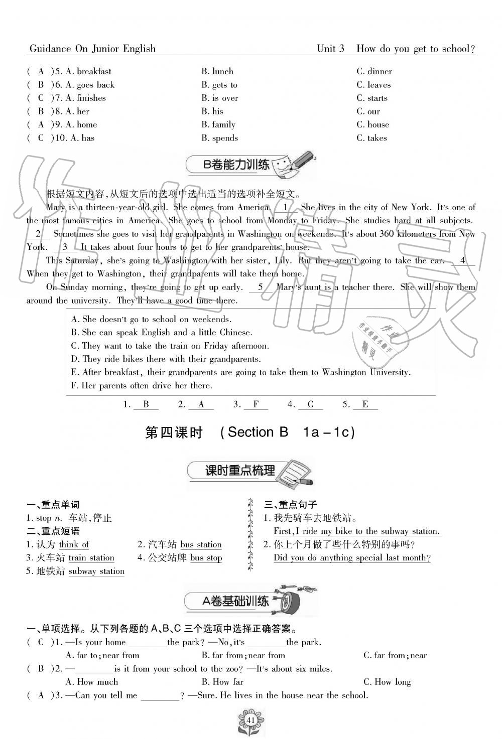 2019年英语风向标七年级下册人教版 第41页