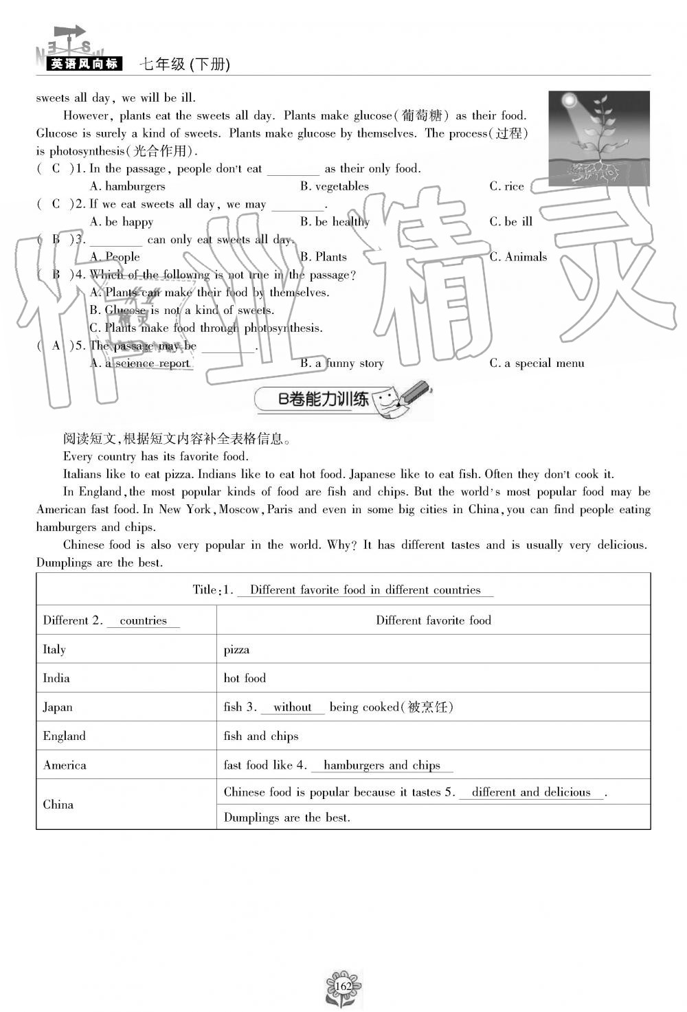 2019年英語風向標七年級下冊人教版 第162頁