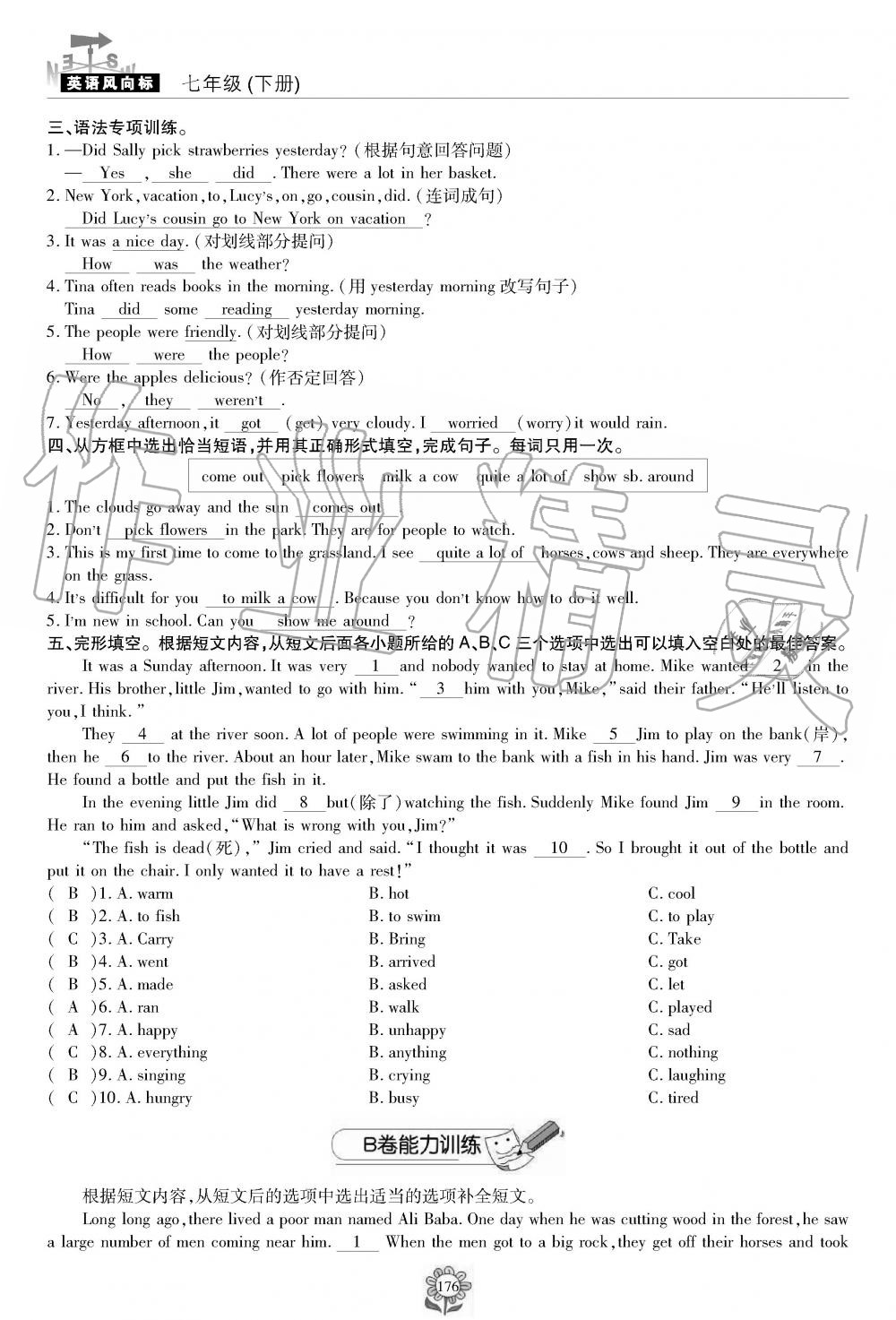 2019年英语风向标七年级下册人教版 第176页
