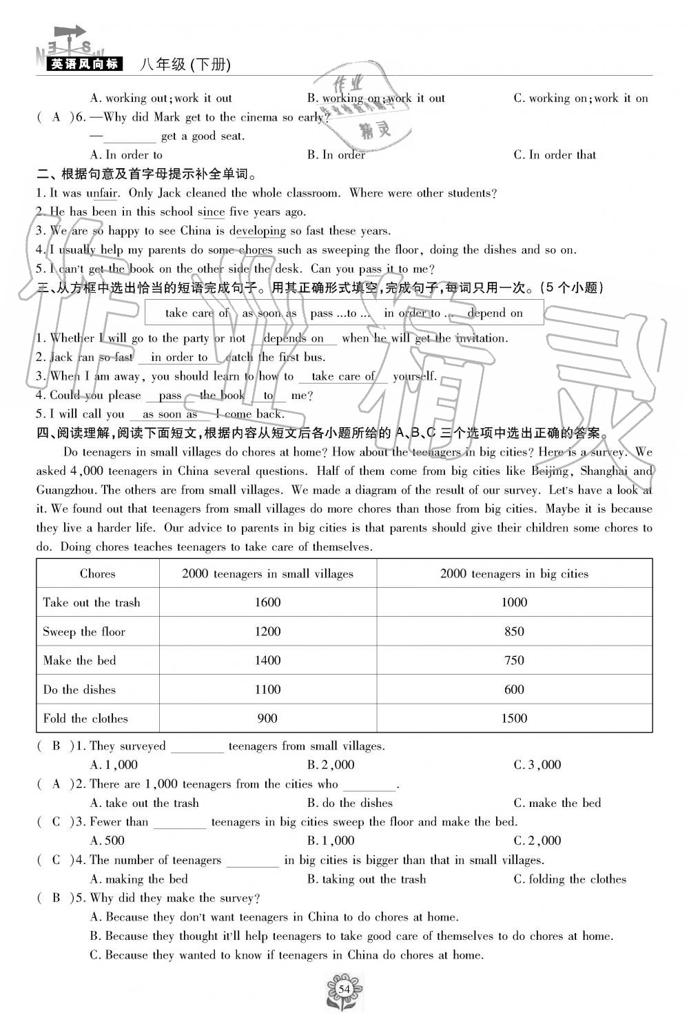 2019年英語風(fēng)向標(biāo)八年級下冊人教版 第54頁