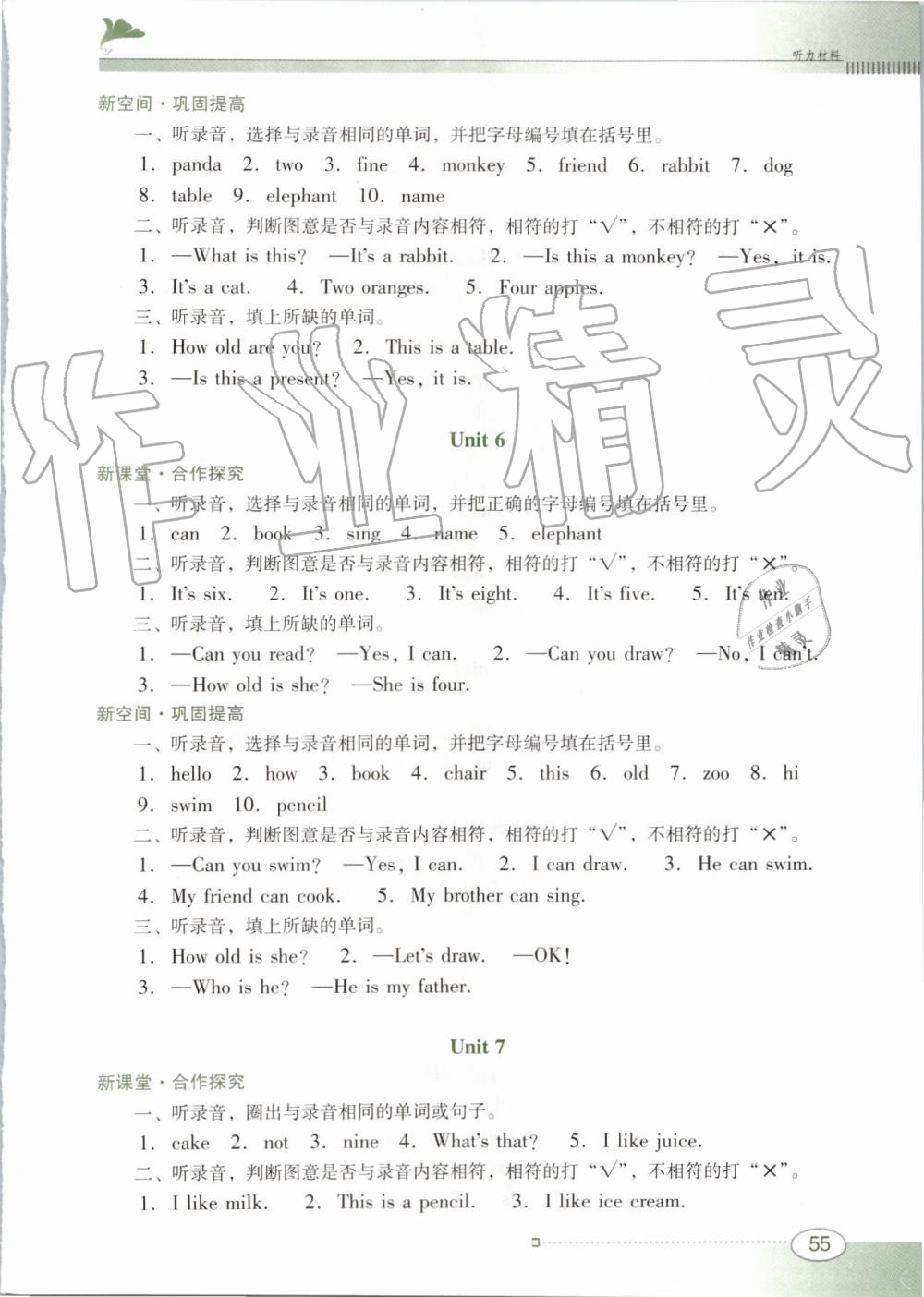 2019年南方新课堂金牌学案三年级英语上册粤人民版 第11页