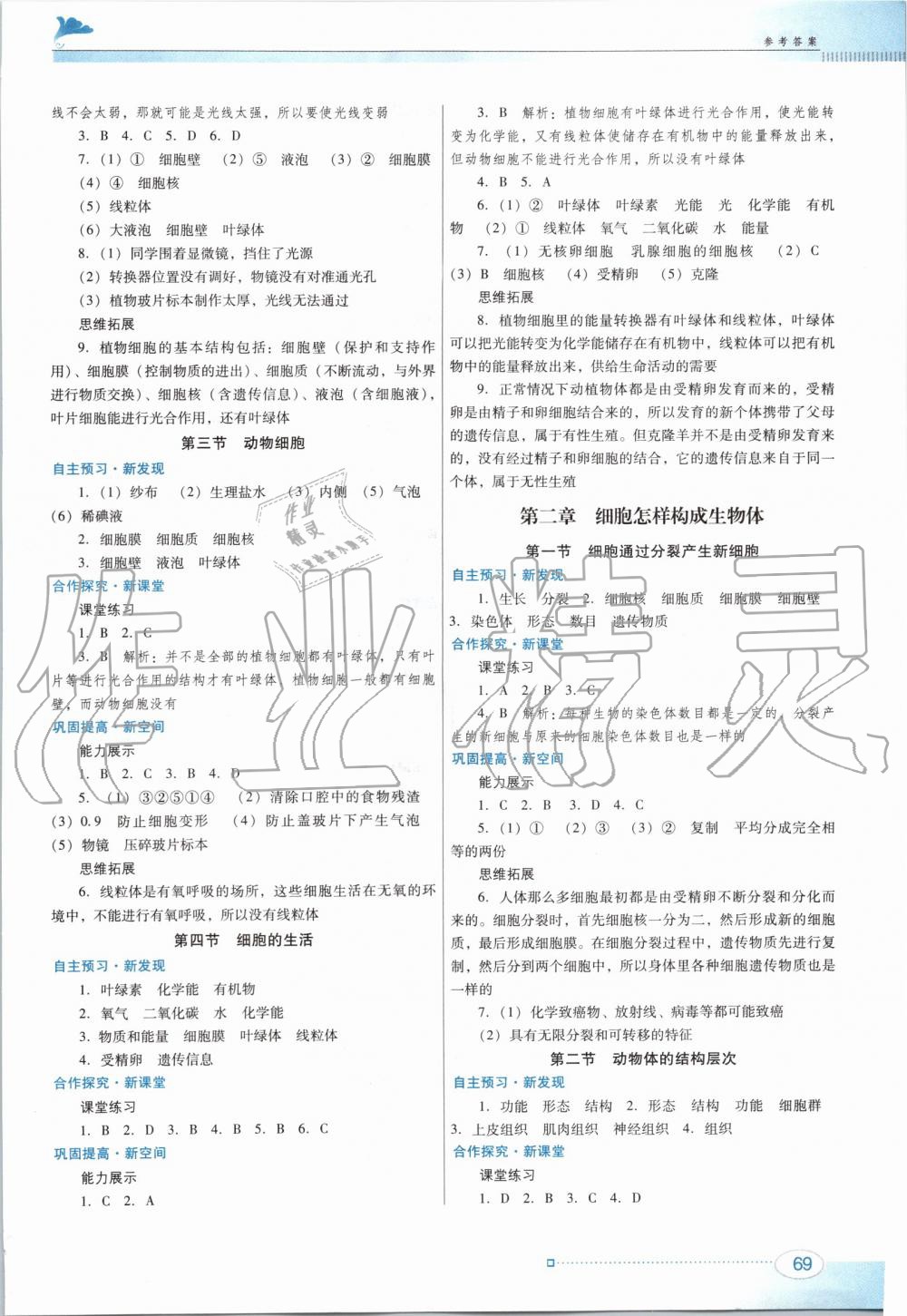 2019年南方新课堂金牌学案七年级生物学上册人教版 第3页