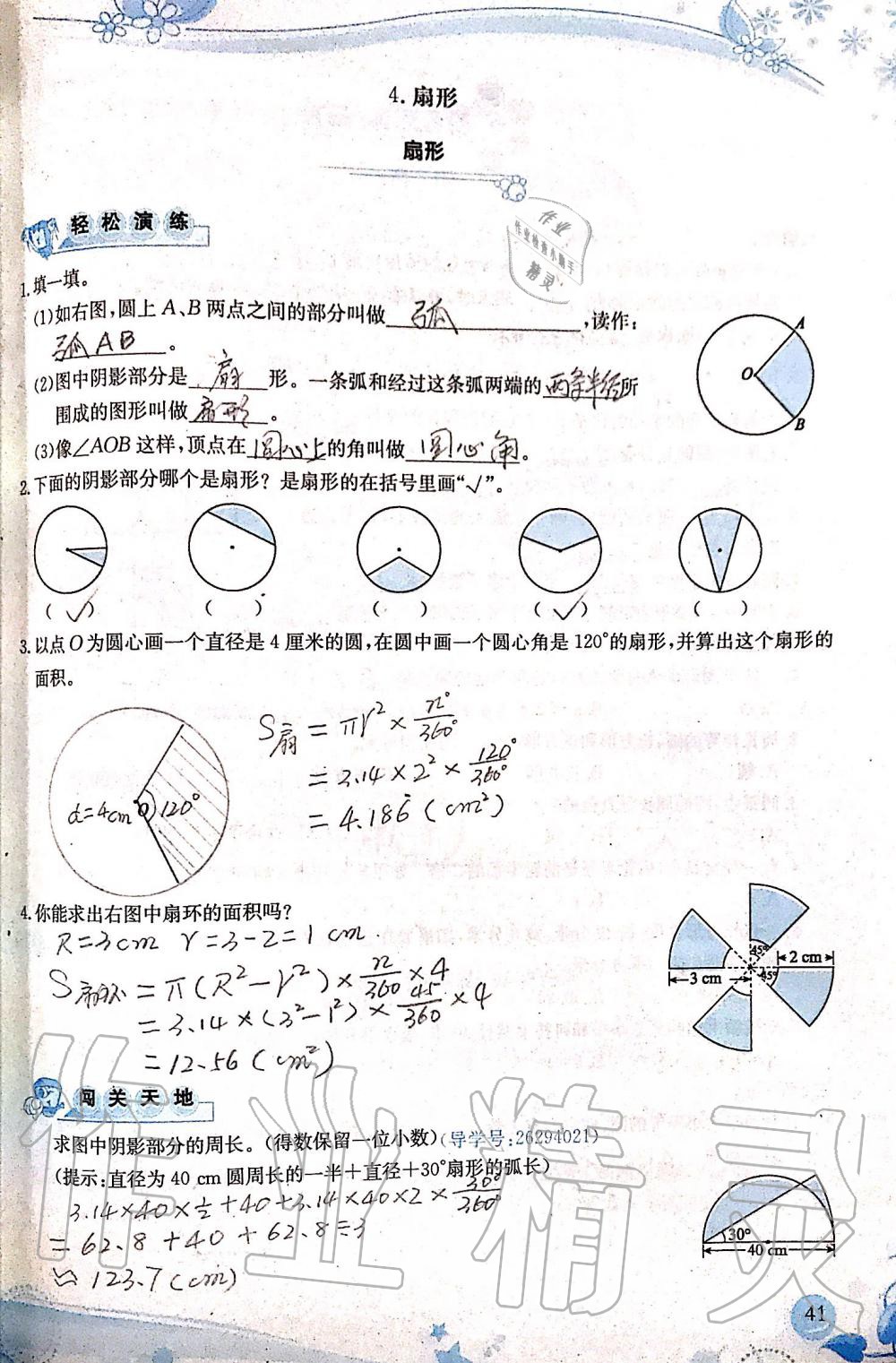 2019年小學生學習指導叢書六年級數學上冊人教版 第41頁