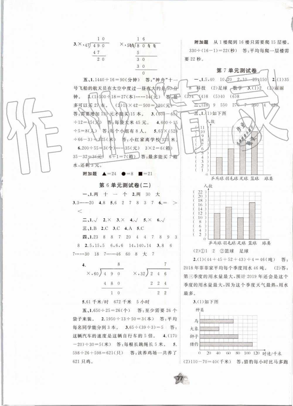 2019年新課程學(xué)習(xí)與測評單元雙測四年級數(shù)學(xué)上冊人教版A版 第5頁