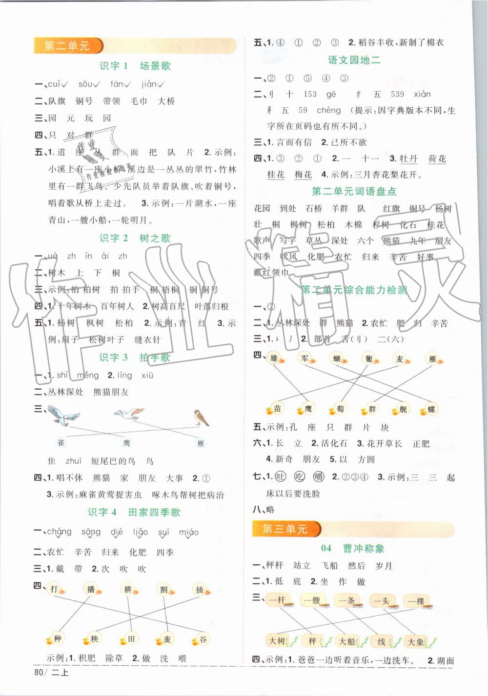 2019年陽光同學(xué)課時優(yōu)化作業(yè)二年級語文上冊人教版 第2頁