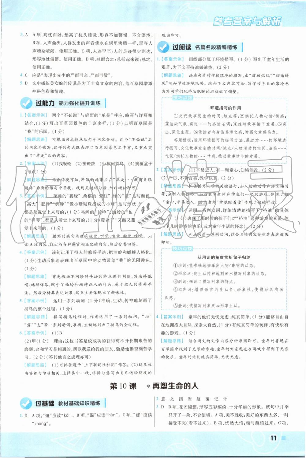 2019年一遍過初中語文七年級上冊人教版 第11頁