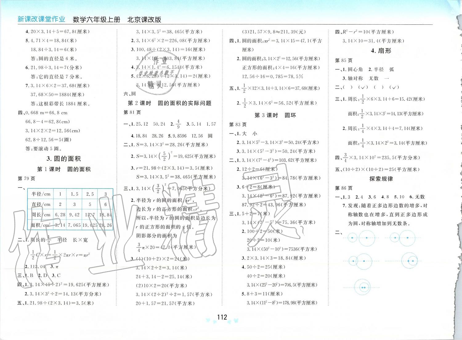 2019年新課改課堂作業(yè)六年級(jí)數(shù)學(xué)上冊(cè)北京課改版 第10頁