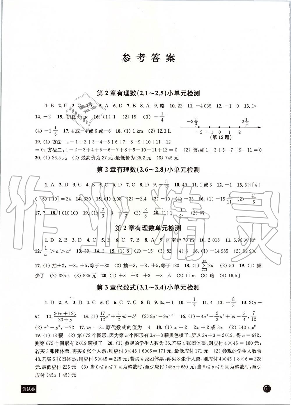 2019年鳳凰數(shù)字化導(dǎo)學(xué)稿七年級數(shù)學(xué)上冊蘇科版 第15頁