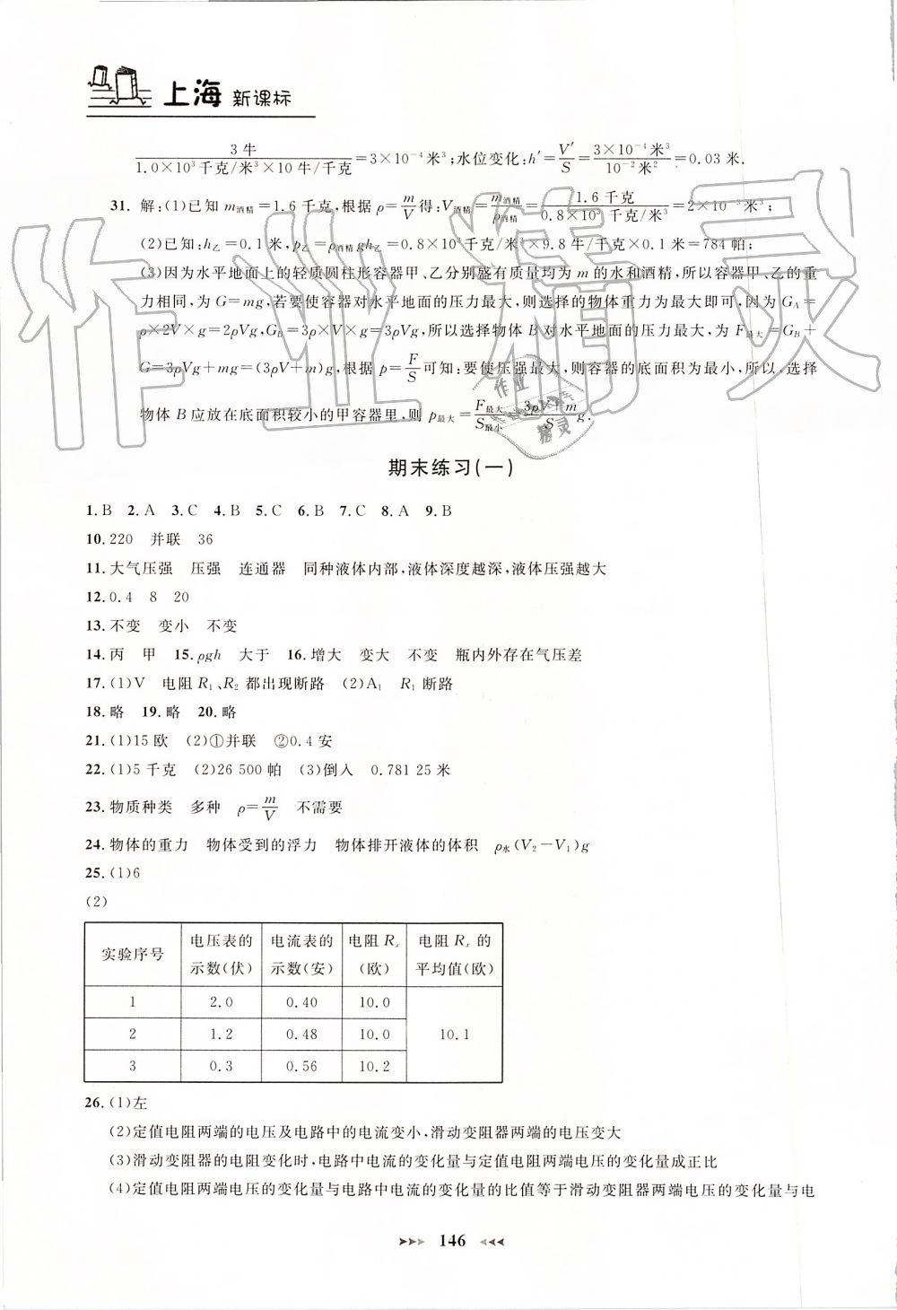 2019年鐘書金牌課課練九年級物理上冊滬教版 第15頁