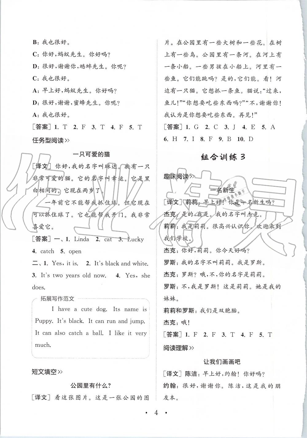 2019年通城學(xué)典小學(xué)英語(yǔ)閱讀組合訓(xùn)練三年級(jí)上冊(cè)人教版 第3頁(yè)