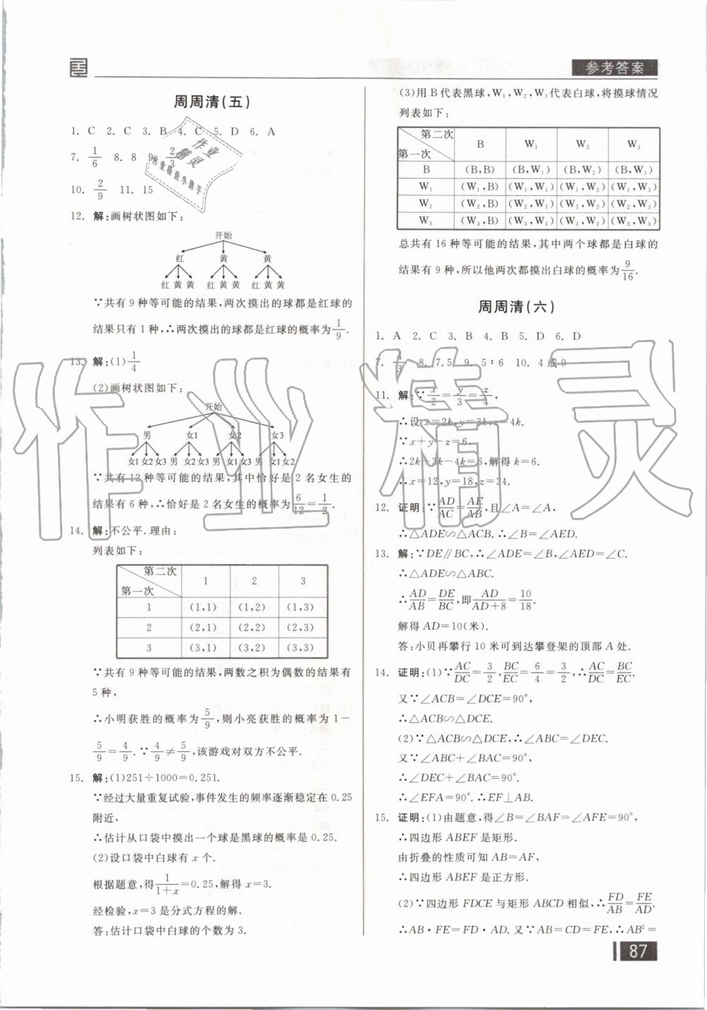 2019年全品小复习九年级数学上下册合订北师大版 第18页