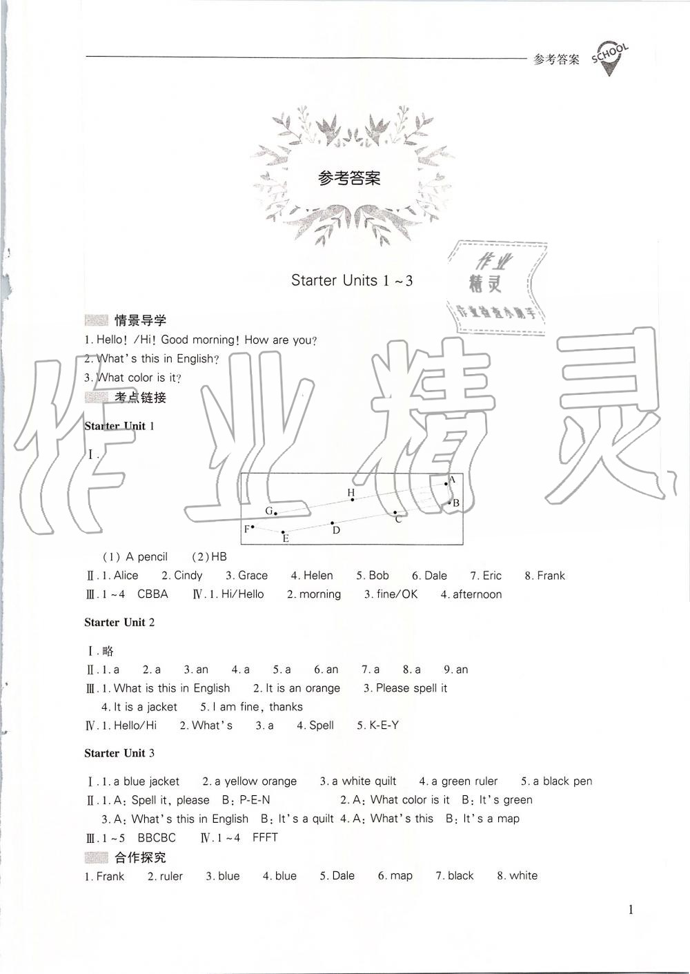 2019年新课程问题解决导学方案七年级英语上册人教版 第1页