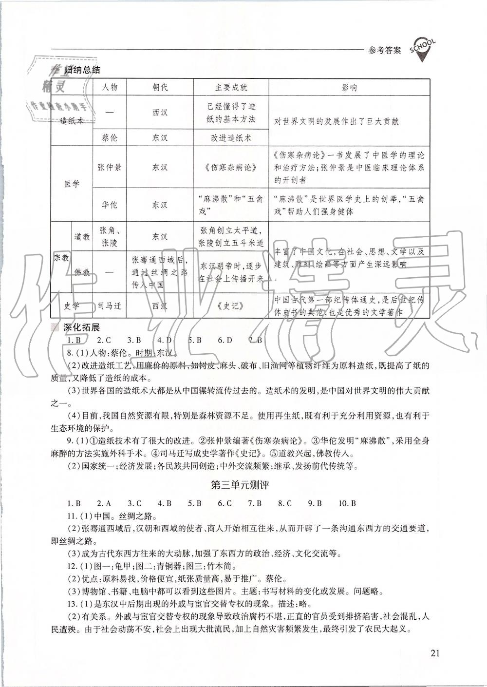 2019年新課程問題解決導(dǎo)學(xué)方案七年級(jí)中國歷史上冊(cè)人教版 第21頁