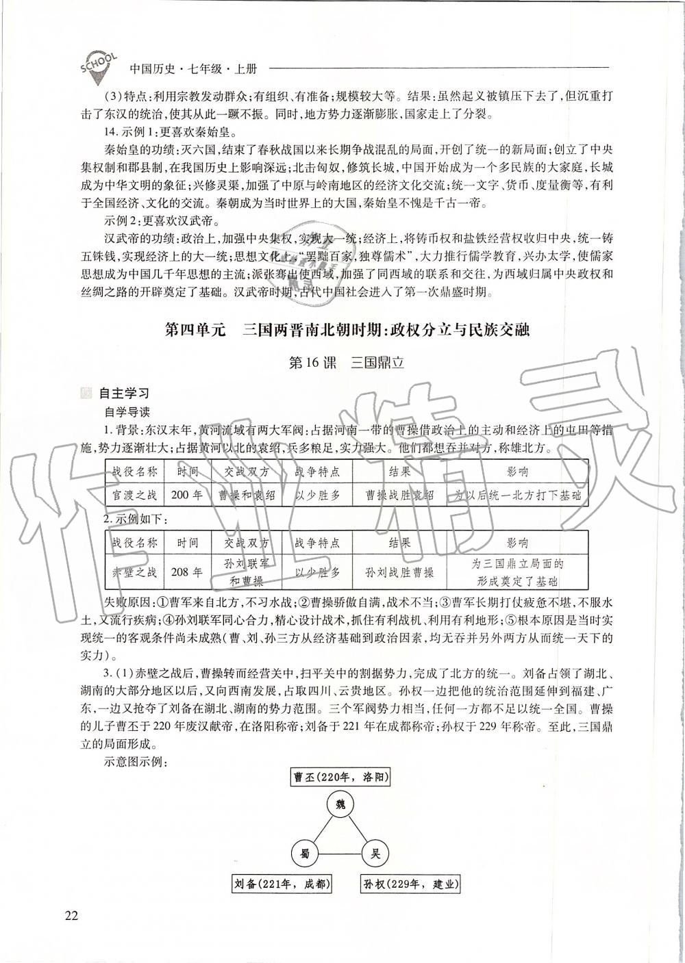 2019年新課程問題解決導(dǎo)學(xué)方案七年級中國歷史上冊人教版 第22頁