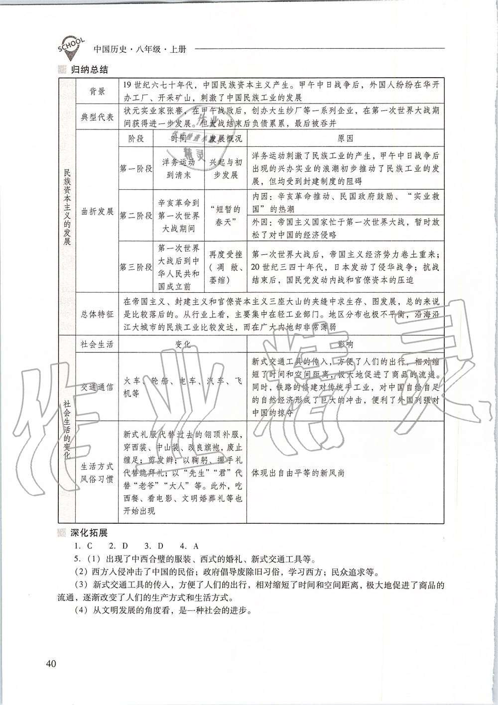 2019年新課程問題解決導(dǎo)學(xué)方案八年級(jí)中國(guó)歷史上冊(cè)人教版 第40頁(yè)