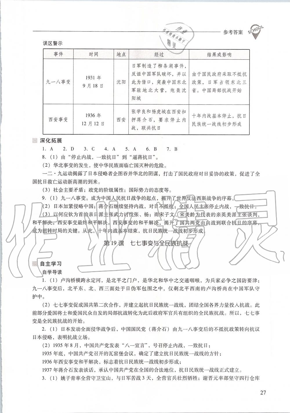 2019年新課程問題解決導(dǎo)學(xué)方案八年級中國歷史上冊人教版 第27頁