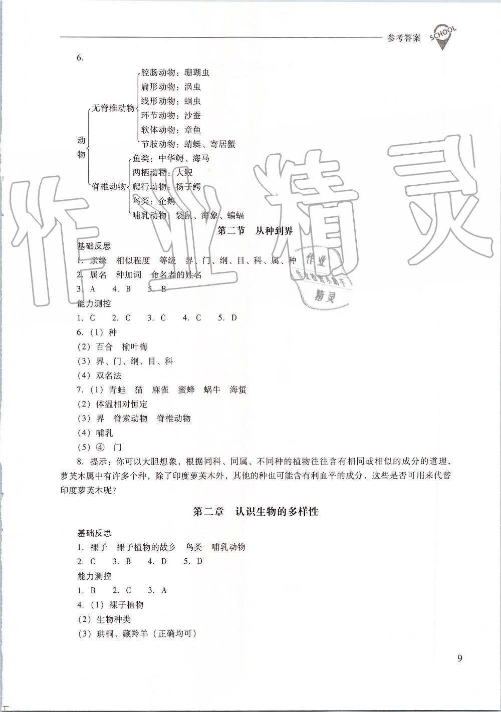 2019年新課程問(wèn)題解決導(dǎo)學(xué)方案八年級(jí)生物學(xué)上冊(cè)人教版 第9頁(yè)