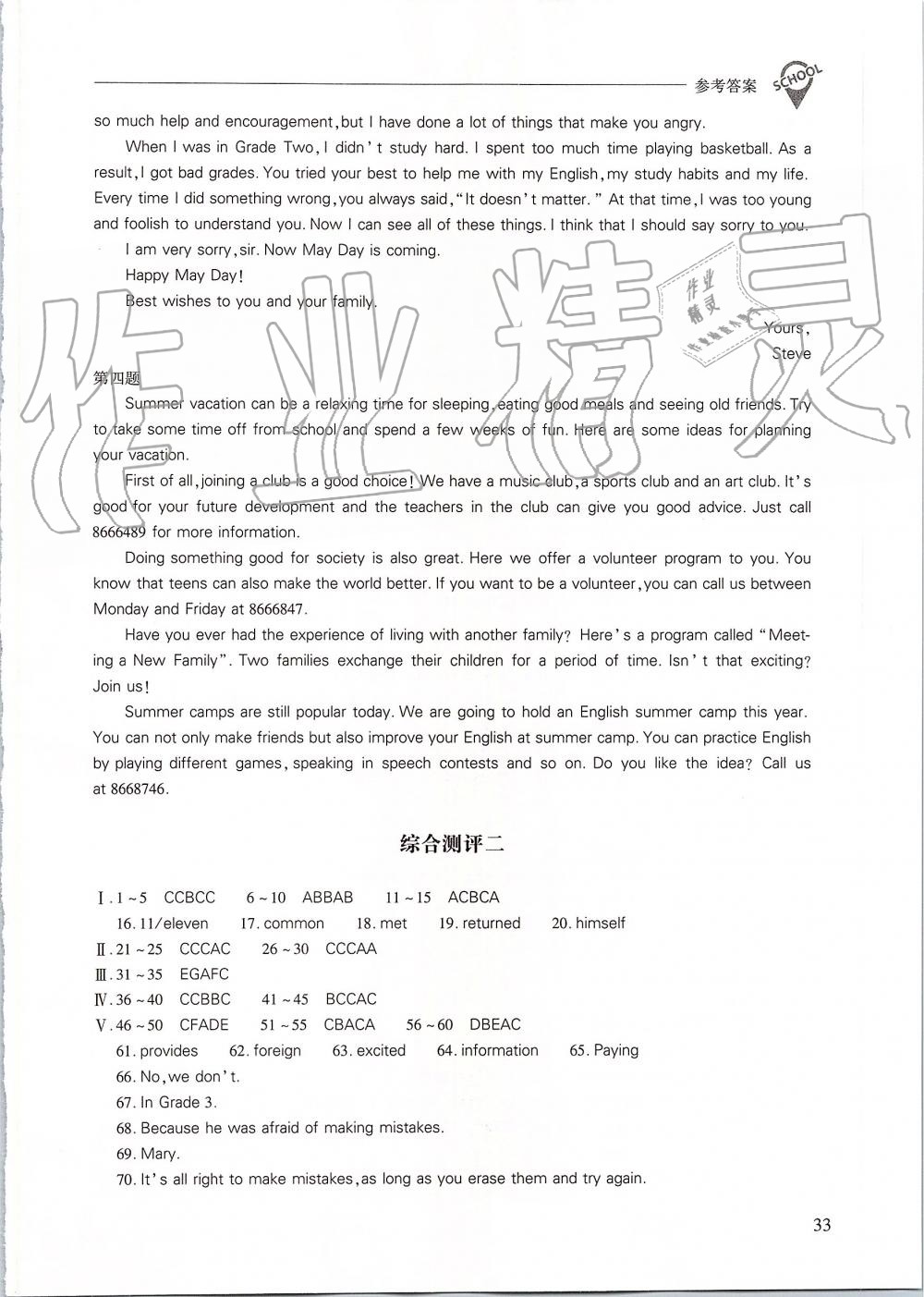 2019年新课程问题解决导学方案九年级英语全一册人教版 第33页