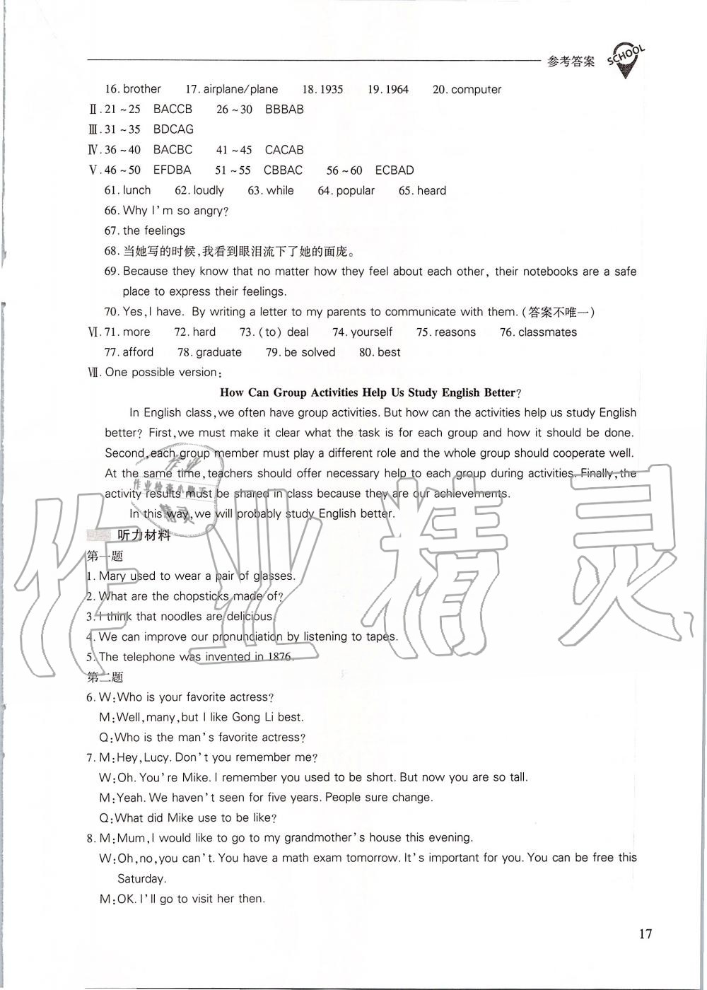 2019年新课程问题解决导学方案九年级英语全一册人教版 第17页