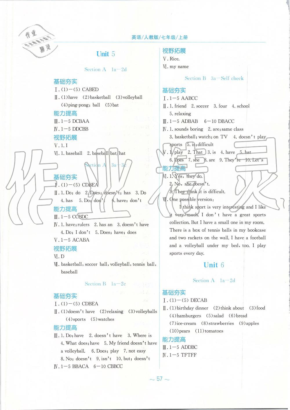 2019年新編基礎(chǔ)訓(xùn)練七年級英語上冊人教版 第5頁