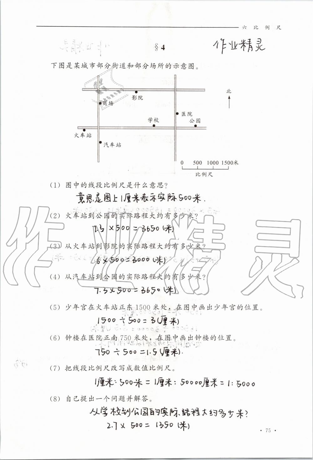 2019年同步練習冊六年級數(shù)學上冊冀教版河北教育出版社 第75頁