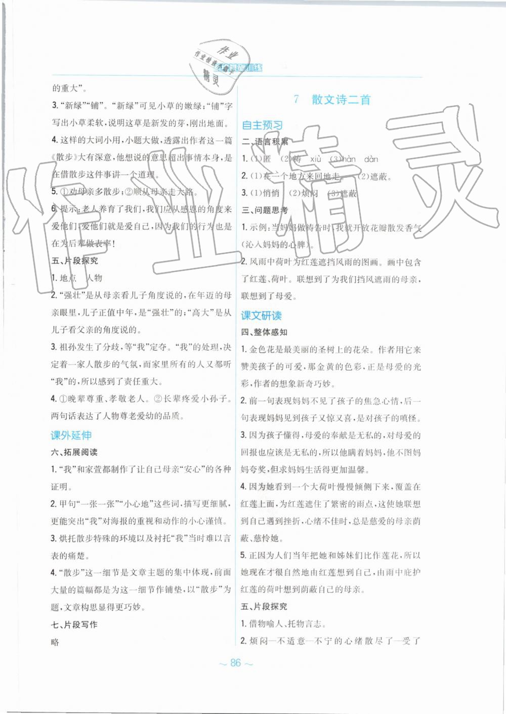 2019年新編基礎(chǔ)訓(xùn)練七年級語文上冊人教版 第6頁