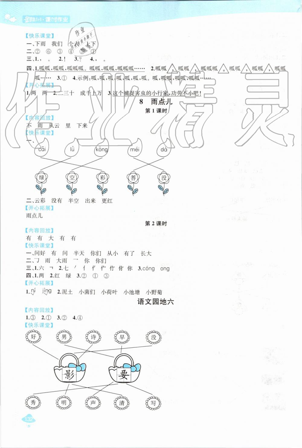 2019年金鑰匙1加1課時(shí)作業(yè)一年級(jí)語(yǔ)文上冊(cè)人教版 第16頁(yè)