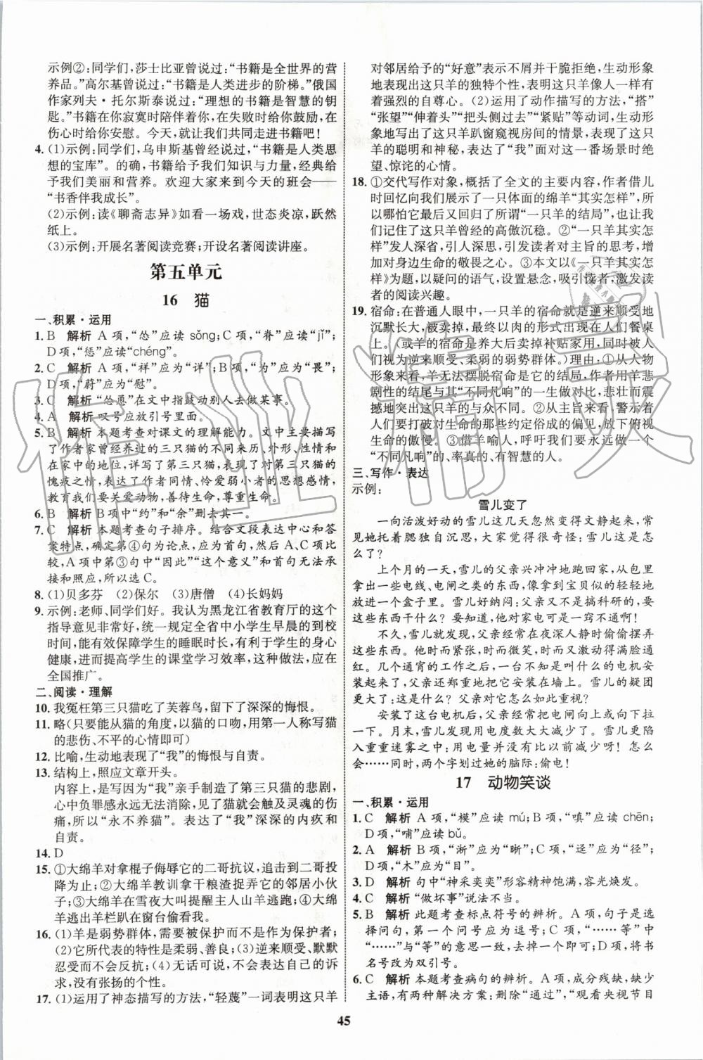 2019年初中同步学考优化设计七年级语文上册人教版 第13页