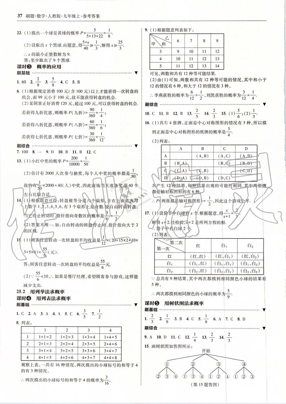 2019年北大綠卡刷題九年級數(shù)學上冊人教版 第37頁