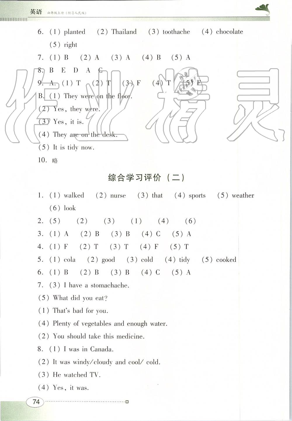 2019年南方新课堂金牌学案六年级英语上册粤人民版 第10页