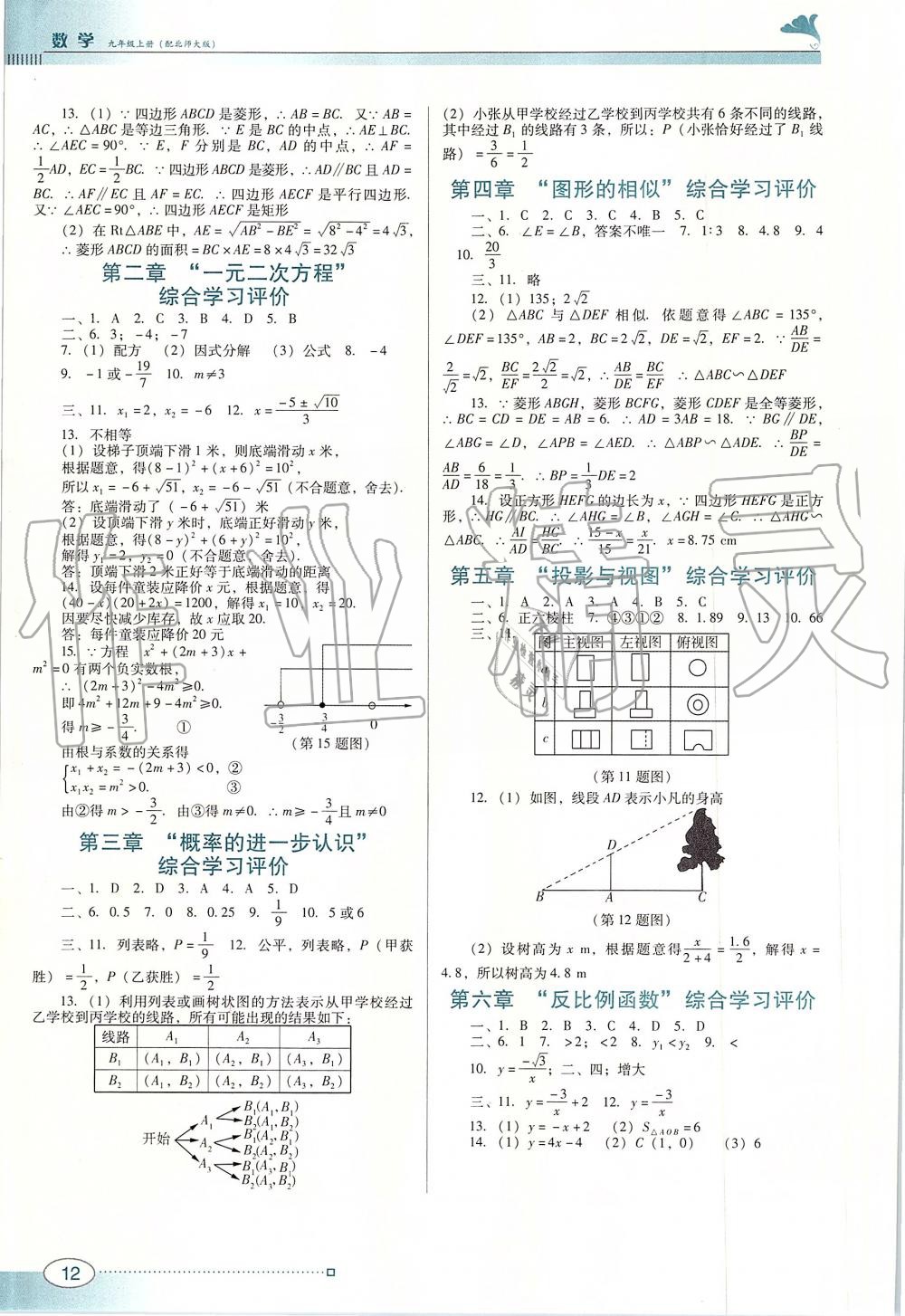 2019年南方新课堂金牌学案九年级数学上册北师大版 第12页