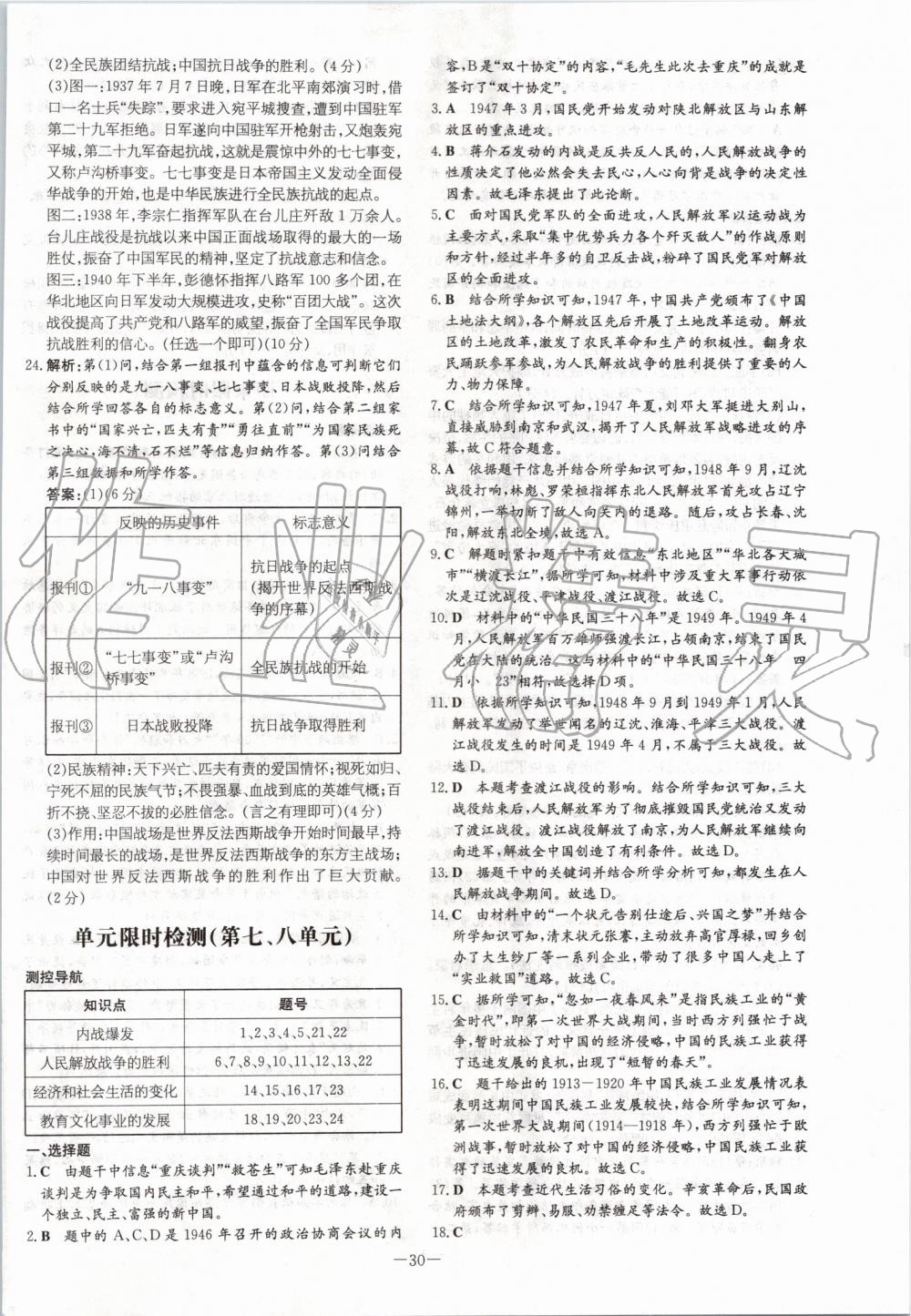 2019年初中同步学习导与练导学探究案八年级历史上册人教版 第22页