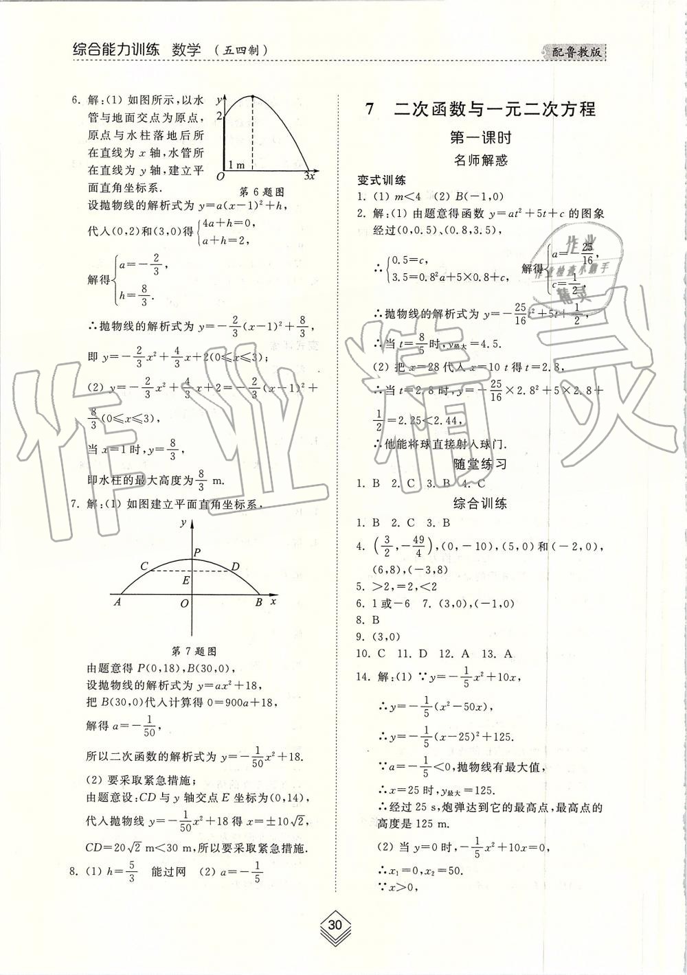 2019年综合能力训练九年级数学上册鲁教版五四制 第29页