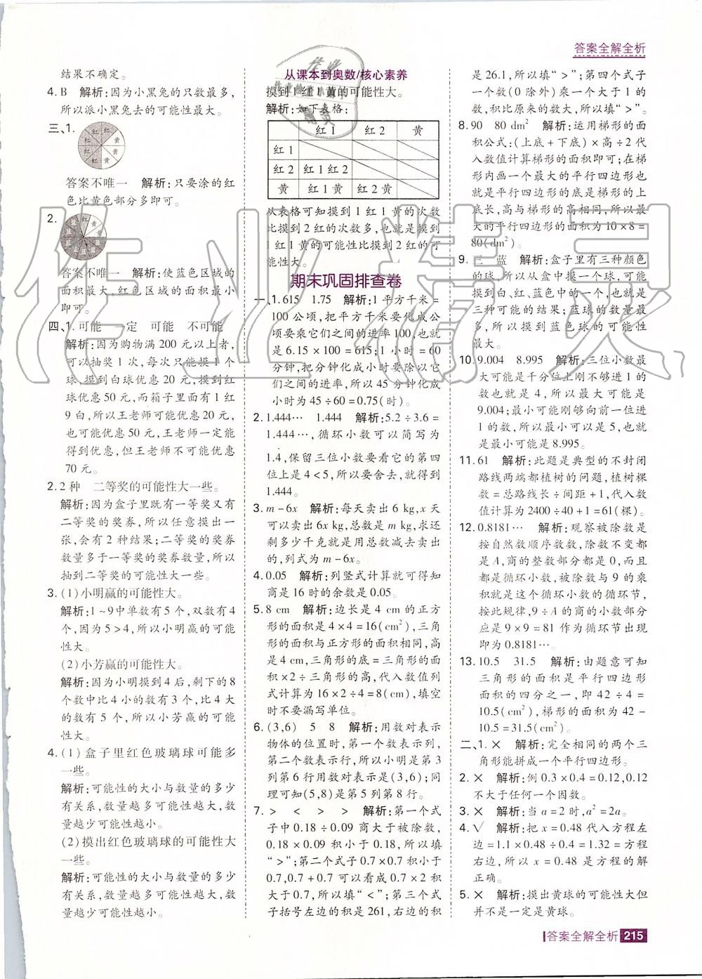 2019年考點(diǎn)集訓(xùn)與滿分備考五年級數(shù)學(xué)上冊人教版 第47頁