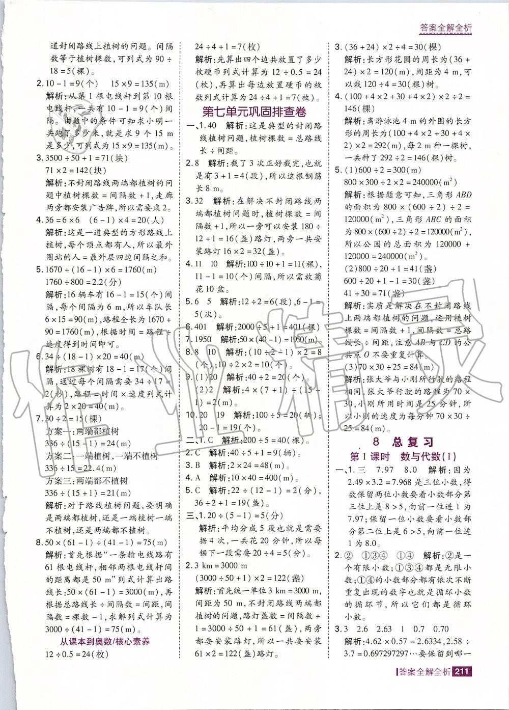 2019年考點(diǎn)集訓(xùn)與滿分備考五年級數(shù)學(xué)上冊人教版 第43頁